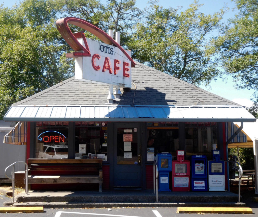 Frontal view of the Otis Cafe